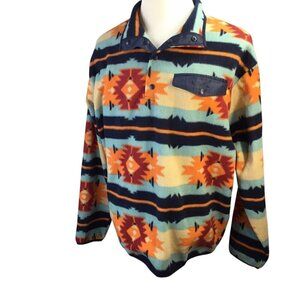 Griffintown 1/4 Snap Aztec Fleece Pullover Jacket Sweater Men's Large Southwest